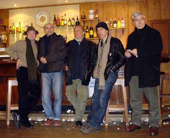 El grupo de Brooklyn, 2008. Javier Puebla, Federico Mañas, Fermín Cabal, Carlos Madrigal, José Luis Madrigal