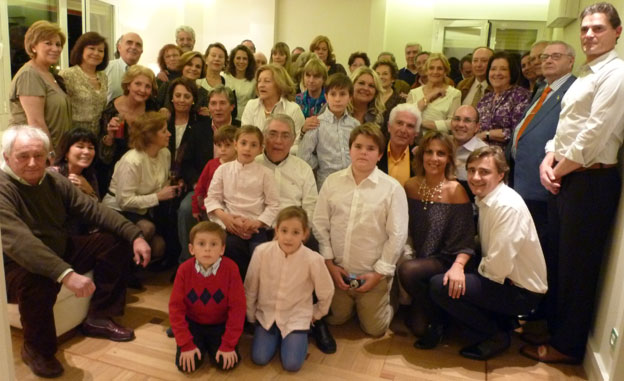 Pedro Alvarez Parejo, familia y amigos, el día de su 70 cumpleaños.