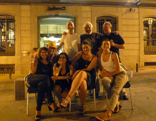 El grupo de Brooklyn,2012.Javier Puebla, Federico Mañas, José Luis Madrigal, Fermín Cabal. Cata, Pilar, Ana y Paloma.