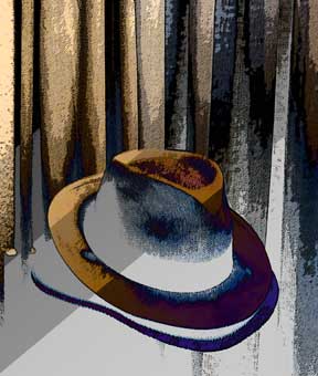 A veces no veo a algunos sitios, pero mi sombrero... siempre está. Ilustración de Daniel Fénix, copyright.